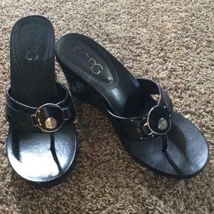 BCBG black wedge